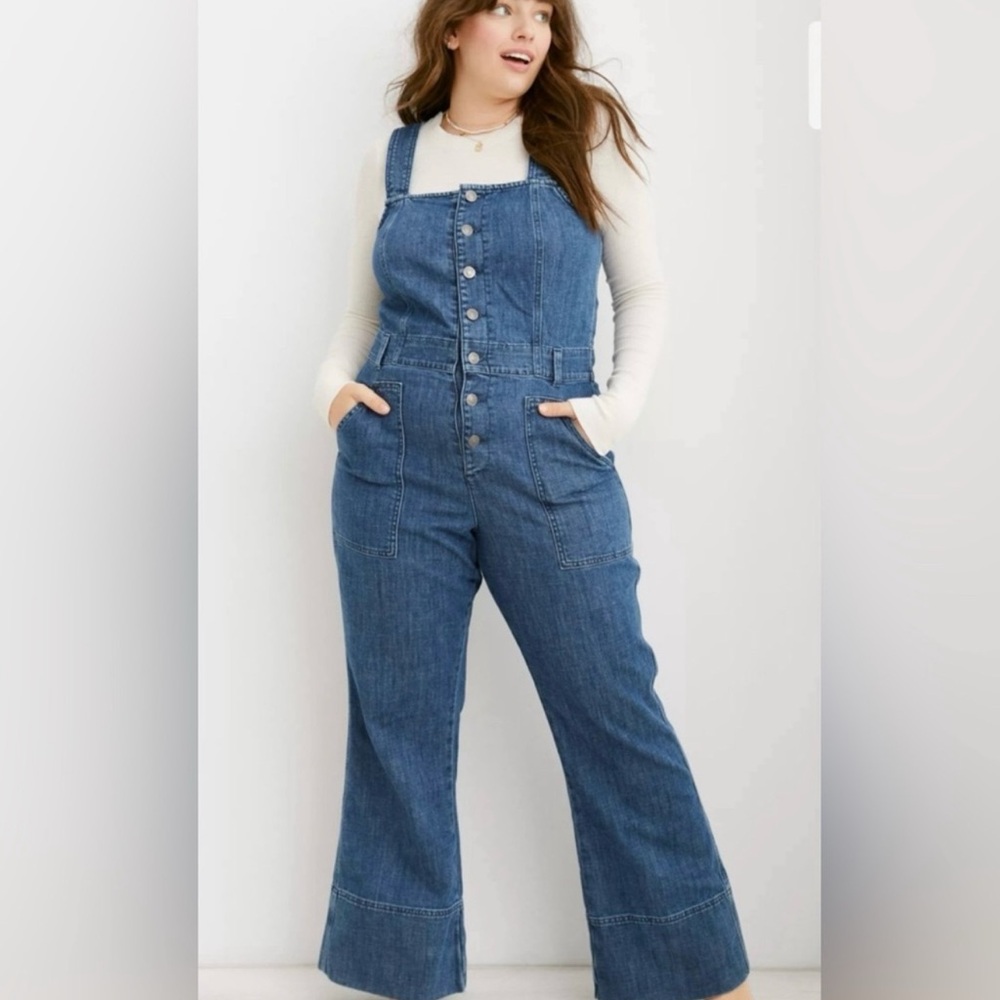 Aerie Denim overall jumpsuit S